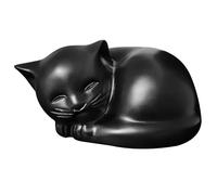 RAYNA GAMES Cat Sleeping Urn Memorial Keepsake for Cat Ashes, Funeral and Cremation Urn (Black)