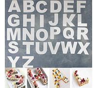 RAYNAG 26 Alphabet Cake Stencils A-Z Letters Baking Template Flat Plastic Cutting Alphabetic Outlines Mold 8 Inch Capital Letter Molds for DIY Cake Cookies