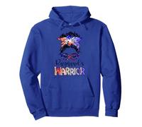 Raynaud's Warrior Messy Bun Red White & Blue Ribbon Leopard Pullover Hoodie