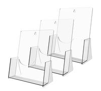 RAYNEAY A5 Acrylic Leaflet Holder, A5 Freestanding Perspex Display Holder | 3 Pack, A5 Size Clear Menu Brochure Stand for Flyers, Posters, Restaurant, Shop, Hotel