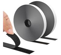 RAYNEAY Hook and Loop Tape, Self-Adhesive Double-Sided Hook Tape Roll 15m × 20mm, Nylon Fabric Fastener Fastening Strips for Clothes Crafting Screen Carpet, 2 Pack (Black)