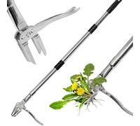 RAYNEAY Weed Puller with Long Handle, 128CM Long Weed Puller Root Remover Tool with 4 Claws Steel Head for Yard, Lawn, Patio, Garden