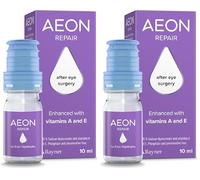 Rayner AEON Repair - Eye Drops for Moderate to Severe Dry Eye & After Surgery Discomfort - with Vitamin A & E, Contact Lens Friendly, 10ml (Pack of 2)
