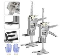 Raynesys Labor Saving Arm Jack 2 Pack, 12 Inch All-Metal Hand Lifting Jack Tool, Precise Control Slow/Fast Descent, 440LBS Capacity Wall Tile Locator for Lifting Door Furniture, Wall Tile Positioning