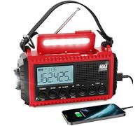 Raynic Emergency Radio, 5000mAh/18500mWh Weather Radio, Solar Hand Crank, Emergency Radio with AM/FM/SW/NOAA, Phone Charger, Headphone Jack, Flashlight, Type-C Charging and SOS Siren for Hurricane