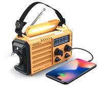 Raynic Weather Radio, 5000mAh/18500mWh NOAA Weather Radio, Solar Hand Crank Emergency Radio with AM/FM/SW/NOAA Weather Alert, Flashlight, Reading Lamp, Cell Phone Charger and SOS Siren