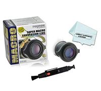 Raynox DCR-250 2.5x Super Macro Lens Universal Snap-on Mount for 52mm to 67mm + Lens Optic Pen Cleaner + 1 VCC113 Micro-Fiber Cloth, Black