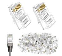 Rayong 100 Pack RJ45 CAT6 Connector CAT6 RJ45 Plug UTP Network Modular Plug CAT6 Connector for Standard Cable