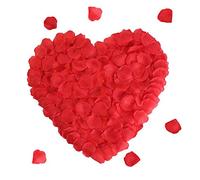 Rayong 1000 Pieces Red Rose Petals Silk Rose Petals Artificial Rose Petals Romantic Decorations for Valentine Day Wedding Flower Decoration (Red)