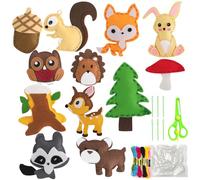 Rayong Sewing Kit for Kids,Felt Sewing Craft Kit for Kids,DIY Felt Animals Fun Educational Kit for Girls Aged 6+ Beginners Educational Toys Birthday Gift for Boys Girls(Woodland Animals)