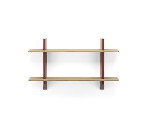 Rayonnage Mural Bookcase Japanese Red/ Oak