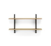 Rayonnage Mural Shelving Deep Black/ Oak