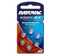 RAYOVAC ACOUSTIC V312/HA312/PR41 Hearing Aid Button Batteries Pack of 3 Blister Packs of 6