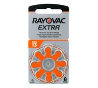 Rayovac Extra 13, 8 Pack, Hearing Aid Batteries, High Performance, Zinc Air Batteries, 1 Blister Card, Orange, 13AUX-8XEMF