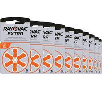 Rayovac Extra Advanced Hearing Aid Batteries, Size 13, Orange Tab, 6x10 Pack