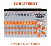 Rayovac Extra Advanced Hearing Aid Batteries Size 13 Orange Zinc Air Multi Packs