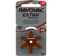 Rayovac Extra Advanced Hearing Aid Batteries, Size 312, Brown Tab, PR41, Pack of 60