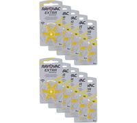 Rayovac Extra Advanced Zinc Air Hearing Aid Battery, Pack of 10, with 60 Batteries, Suitable for Hearing Aids Hearing Aids Sound Amplifier, Yellow