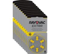 Rayovac Extra Advanced Zinc Air Hearing Aid Battery, Pack of 10, with 60 Batteries, Suitable for Hearing Aids Hearing Aids Sound A