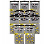 Rayovac Extra Advanced Zinc Air Hearing Aid Battery, Pack of 10, with 60 Batteries, Suitable for Hearing Aids, Hearing Aids, Hearing Amplifier, Yellow