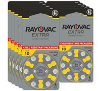 Rayovac Extra Hearing aid Batteries Size 10. Long-Lasting Mercury-Free zinc-air Hearing aid Batteries - 1.45v. (60 Batteries)