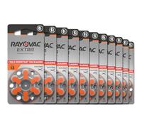 Rayovac Extra hearing aid batteries size 13. Long-lasting mercury-free zinc-air hearing aid batteries - 1.45v. (60 batteries)