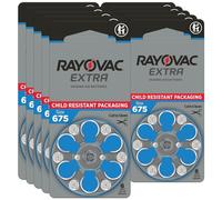 Rayovac® Extra hearing aid batteries size 675. Long-lasting mercury-free zinc-air hearing aid batteries - 1.45v. (60 batteries)