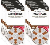 Rayovac Proline Advanced Hearing Aid Batteries, Size 312, World's Longest Lasting Battery, Child Resistant Packaging (60)