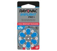 RAYOVAC® Size 675 COCHLEAR IMPLANT Batteries (6 Pack)