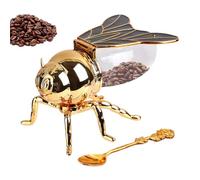 Raypontia Honey Jar Bee Shape Made of , 15 x 10 x 9 cm Bee Honey Pot with Honey Spoon, Honey Pot in the Shape of a Bee, Honey Jar with Honey Spoon, Honey Dispenser, Kitchen Decor,