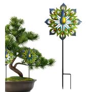 Raypontia Outdoor Garden Windmill - Creative Metal Stakes - Creative Iron Art Flowers for Cemetery Flower Bed Lawn Patio Driveway Pool Garden Fence Line