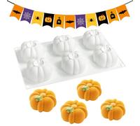 Raypontia Silicone Pumpkin Moulds, 6 Moulds, Pumpkin Muffin Mould, Non-Stick Baking Mould for Halloween, Autumn, Chocolate, Dessert, Cake