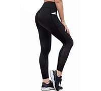 RAYPOSE Women Leggings High Waist Tummy Control with Pockets Stretch Breathable Squat Proof Yoga Pants for Gym Workout Running(Black,XXL)