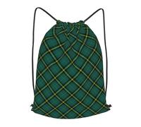 rayprint Clan Duffy Tartan Green Irish Plaid Outdoor Leisure Drawstring Backpack, Lightweight Waterproof Sports Bag For Men & Women -