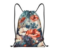 rayprint Drawstring Backpack Waterproof Bags Blooming Floral Cinch Bag Sackpack Sports Gym Medium