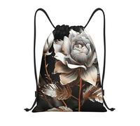 rayprint Drawstring Backpack Waterproof Bags Elegant Flower Cinch Bag Sackpack Sports Gym Small