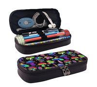 rayprint Funny Pencil Bag Pen Case Compatible with Trippy Magic Neon Mushrooms, Large Capacity Stationery Pencil Pouch, Pencil Holder Organizer with Smooth Zipper