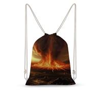 rayprint Volcano Drawstring Backpack Sport Gym Bags Yoga Shopping Travel Casual Daypacks for Women Men