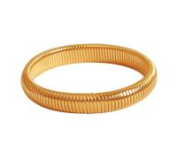Rayroger Gold Bangles Bracelet Set for Women, 18k Gold Plated Stainless Steel Waterproof Flexible Stretch Chunky Bangle Layered Cobra Bracelet, One Size, Stainless Steel, no gemstone