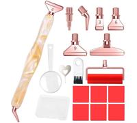 RaySoar Diamond Painting Art Drilling Dot Pen with Screw Metal Tips Nibs Placers Tool Accessories for Adults,Gem Rhinestone Picker Stylus White Gold