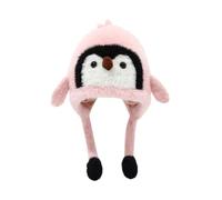 Rayson Children's Winter Hat Penguin Plush Hat with Ears Warm Cap for Children Boys Girls 1-6 Years, pink, One Size