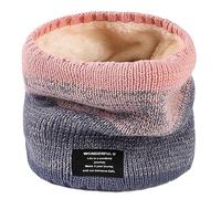 Rayson Winter Thermal Knitted Snoods for Women with Fleece Lined Soft Cotton Warm Neck Scarf for Women Fluffy Heat Holder Neck Warmer for Ladies(Pink)