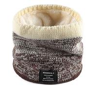Rayson Winter Thermal Knitted Snoods for Women with Fleece Lined Soft Cotton Warm Neck Scarf for Women Fluffy Heat Holder Neck Warmer for Ladies(Beige)