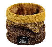 Rayson Winter Thermal Knitted Snoods for Women with Fleece Lined Soft Cotton Warm Neck Scarf for Women Fluffy Heat Holder Neck Warmer for Ladies(Yellow)