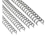 RAYSON Wire Binding Spines, 23 Loops, 2:1 Pitch, 190 Sheets, 9.5-22.2 mm, A4, Black, Pack of 100