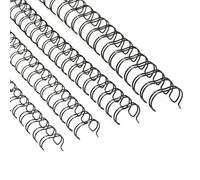 RAYSON Wire Binding Spines, 25-60 Sheets, 34 Loops, Multi-Size, 6.4 mm, 7.9 mm, 9.5 mm, 11.1 mm, A4, 3:1 Pitch, Black, Pack of 96