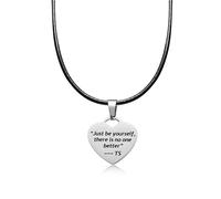 Raysunfook Heart Necklace Taylor Quotes Pendant Black Silk Satin Cord Rope Necklace Chain Inspired Fans Gift Merch Jewelry Outfits Accessories for Women, Small, Metal, No Gemstone