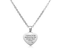 Raysunfook Heart Necklace Taylor Quotes Pendant Song Lyrics Inspired Fans Gift Merch Jewelry Outfits Accessories for Women, Small, Metal, No Gemstone