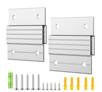 RAYTRUST 2 Pairs French Cleat Hanger Heavy Duty 13 kg, 5 cm Aluminum Z Bar Clips Picture Hanging Kit with Level & Screws, Corrosion Resistant Wall Brackets for Large Mirror, Panel, Headboard