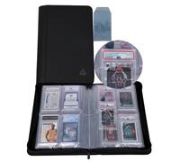 Rayvol psa-Sized Card Binder, 4-Pocket Top Loading Slabs Binder Fits 40 Slabs, Includes 40 psa-Sized Sleeves, Graded Card Holder Storage Album
